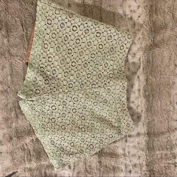 : : VICTORIA BECKHAM for Target Pale Mint Green Lace Shorts with Tan Lining : : - Picture 5 of 11
